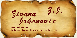 Živana Jokanović vizit kartica